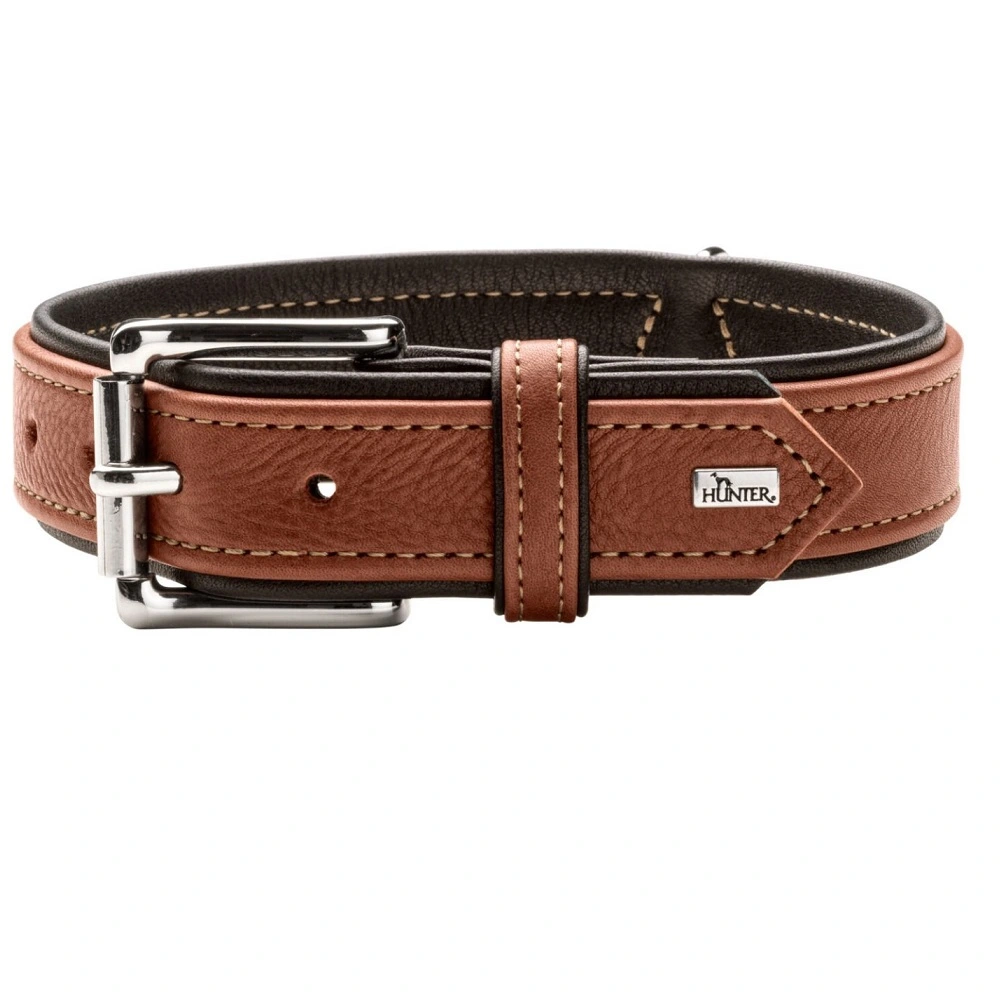 Hunter Canadian UP Hundehalsbånd Large 65 Cognac/Sort - 50-56 cm